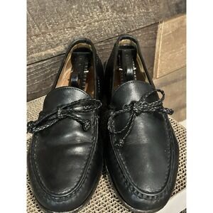 ALLEN EDMONDS COLEBROOK Black LEATHER BOW TIE LOAFERS Made In USA‎ MENS SZ 8.5 D